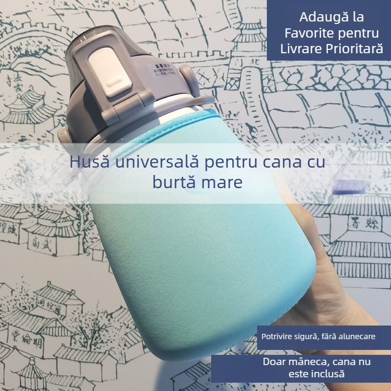 Husă de protecție pentru termos cu talie mare, potrivire universală pentru cești de 880 ml, protecție anti-cădere, pentru bărbați, femei și studenți