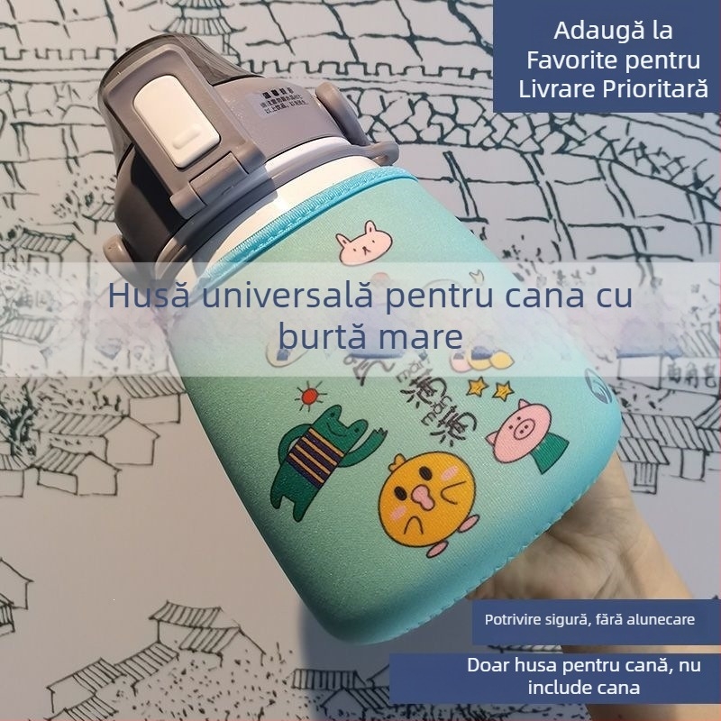 Husă de protecție pentru termos cu talie mare, potrivire universală pentru cești de 880 ml, protecție anti-cădere, pentru bărbați, femei și studenți