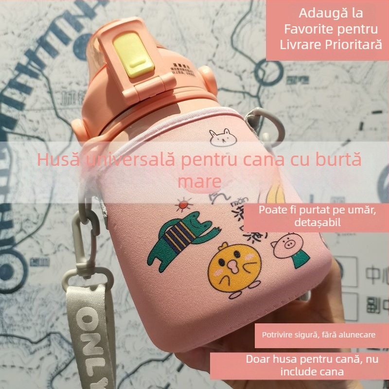 Husă de protecție pentru termos cu talie mare, potrivire universală pentru cești de 880 ml, protecție anti-cădere, pentru bărbați, femei și studenți