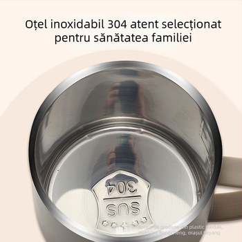 Cană de cafea din oțel inoxidabil 304 cu capac, termoizolantă, pentru bărbați și femei, acasă și la birou