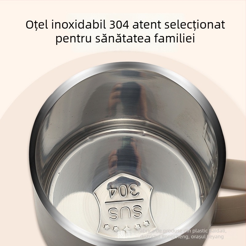Cană de cafea din oțel inoxidabil 304 cu capac, termoizolantă, pentru bărbați și femei, acasă și la birou