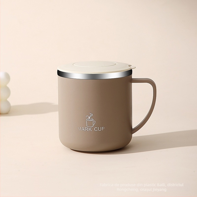 Cană de cafea din oțel inoxidabil 304 cu capac, termoizolantă, pentru bărbați și femei, acasă și la birou