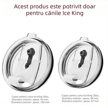 Capac universal pentru pahar cu pai introdus, etanș anti scurgeri, pentru pahare izolate, din sticlă, ceai cu lapte și pahare pentru copii