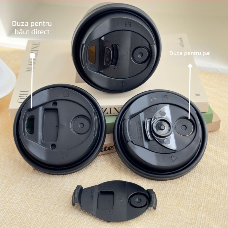 Capac cu formă de fluture de 90 mm pentru pahar - de unică folosință, etanș, pentru ceai cu lapte și cafea, capac universal din hârtie-plastic, multifuncțional