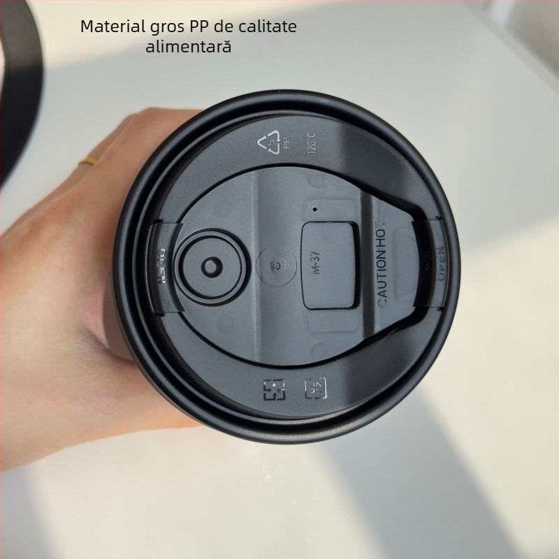 Capac cu formă de fluture de 90 mm pentru pahar - de unică folosință, etanș, pentru ceai cu lapte și cafea, capac universal din hârtie-plastic, multifuncțional