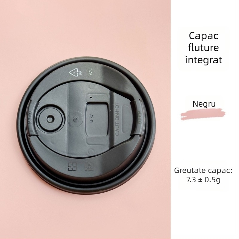Capac cu formă de fluture de 90 mm pentru pahar - de unică folosință, etanș, pentru ceai cu lapte și cafea, capac universal din hârtie-plastic, multifuncțional