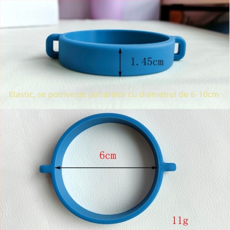 Șnur de purtare pentru pahar cu iepure desen animat, capac din silicon pentru pai, manșon pentru pahar și lanț pentru pahar, compatibil cu termos Stanley