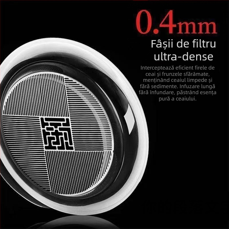 Capac filtrant din oțel inoxidabil 304, infuzor de ceai cu separare apă-ceai, dispozitiv de preparare ceai într-un singur vas