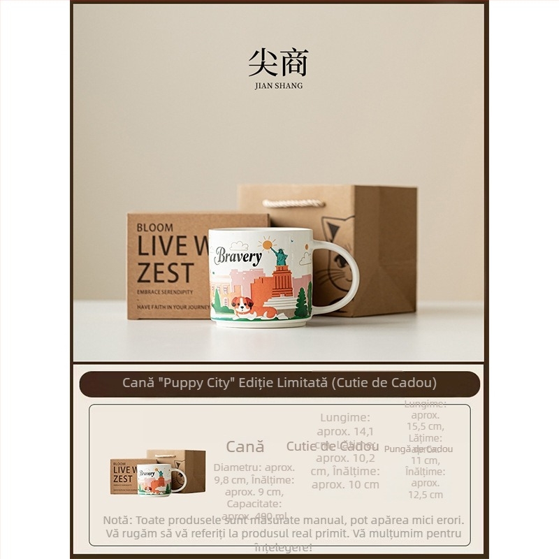 Ceașcă ceramică pentru cafea cu logo personalizat, cadou ideal.