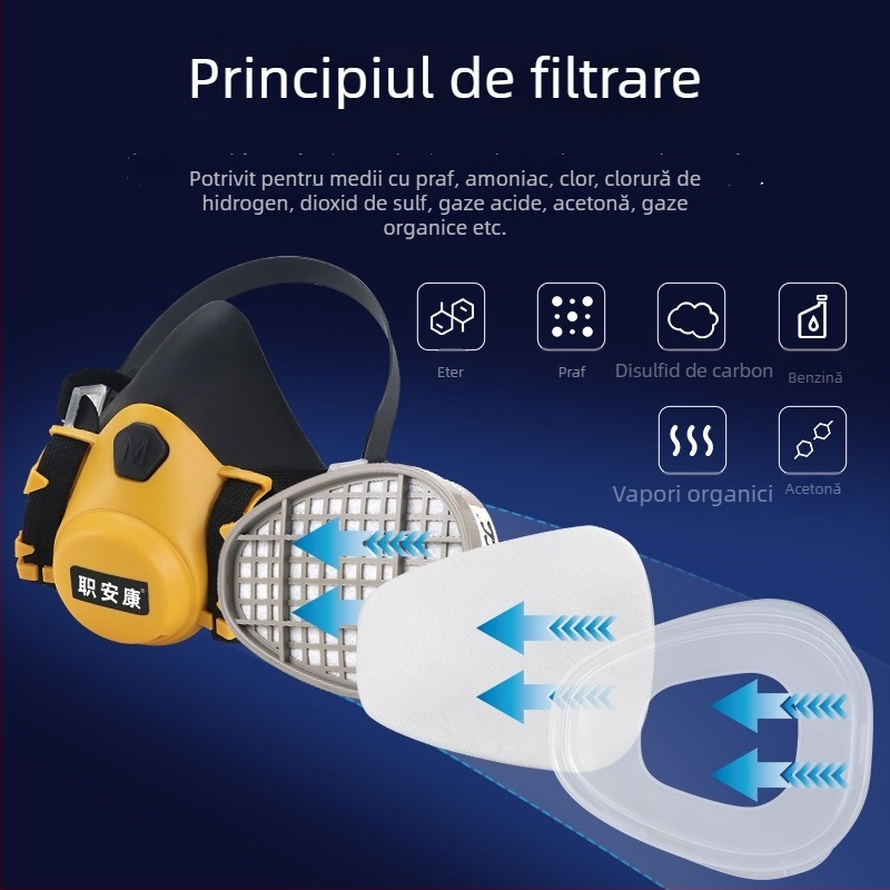 6200 mască respiratorie pentru vopsire cu pulverizare, finisare și protecție împotriva prafului și substanțelor chimice