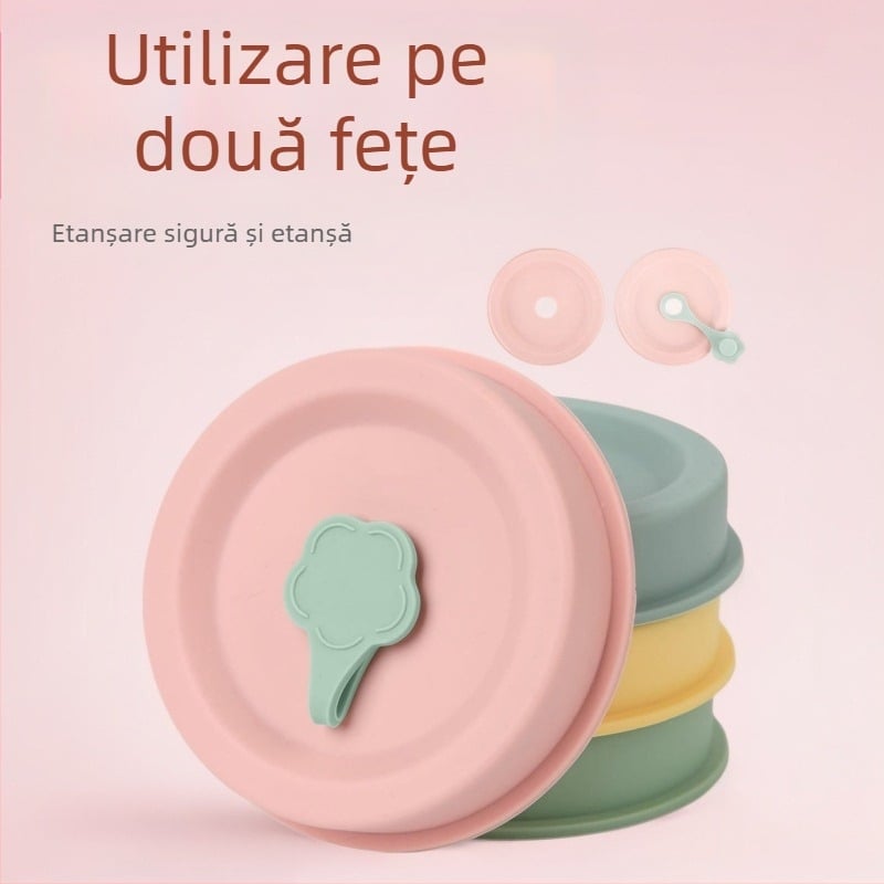 Capac din silicon nou pentru pahar, dublu‑față, capac anti-praf pentru borcanele Mason