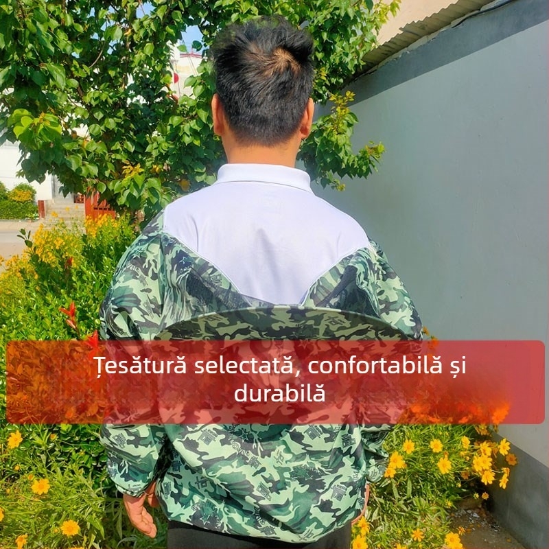 Set complet de protecție pentru apicultură, costum respirabil, jachetă camuflată pentru jumătate de corp, pălărie de apicultor și unelte de apicultură