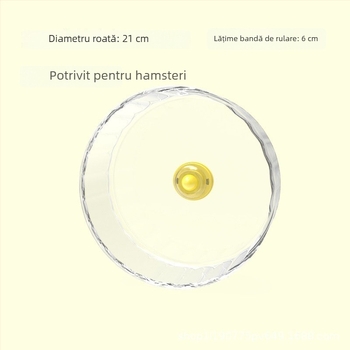 Roata de alergare transparentă pentru hamster, ax silențios, pentru hamsterul auriu, 17 cm
