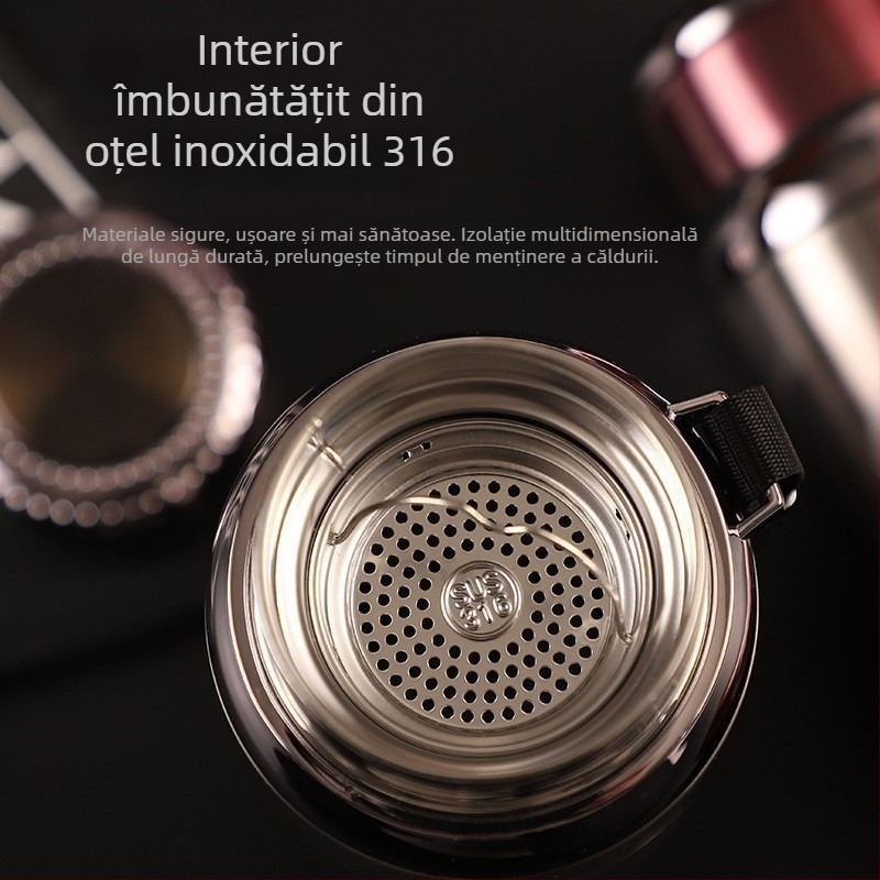 Termos din oțel inoxidabil 304, capacitate mare – portabil pentru mașină și exterior, recipient de apă pentru bărbați, design cu stea, logo personalizabil