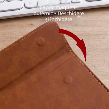 Dosar de afaceri din piele cu clemă magnetică pentru întâlniri și notițe, format A4