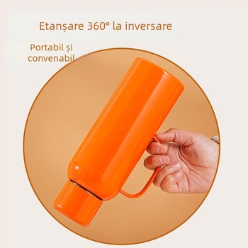 Ceainic izolat din oțel inoxidabil 316, pereți dubli cu vid, capacitate mare, compartiment pentru ceai, portabil cu mâner