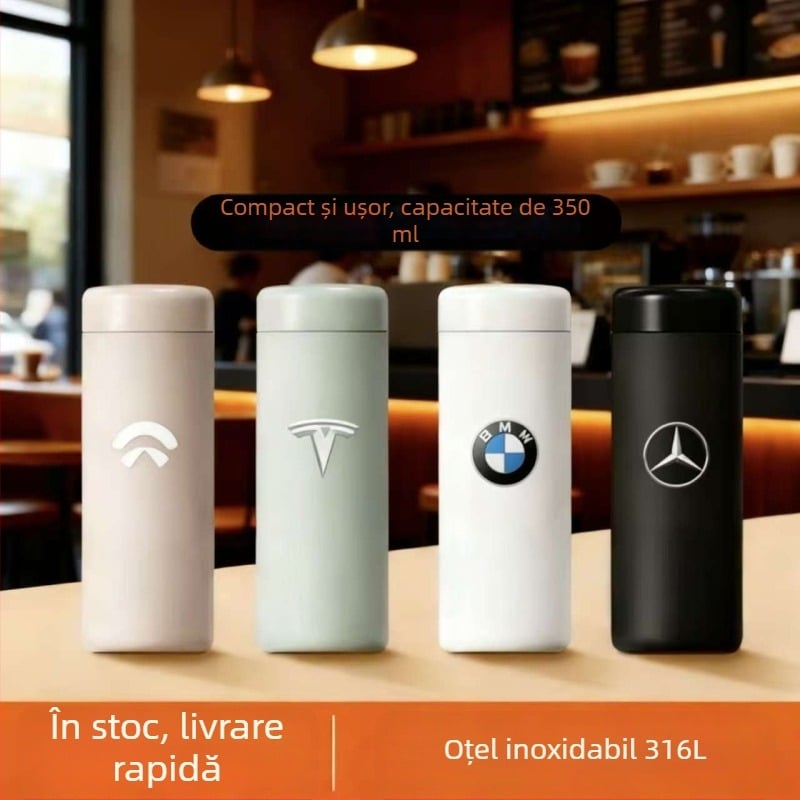 Cana termică din oțel inoxidabil 316 pentru femei, dimensiune de buzunar, aspect drăguț și minimalist, cană de apă portabilă, capacitate mică