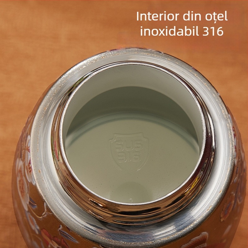 Ceașcă izolată mini în formă de ciupercă, interior din oțel inoxidabil 316, portabil