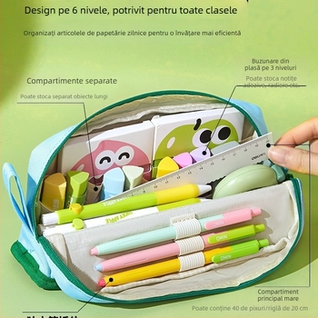 Penar magnetic anti-murdărie pentru fete, elevi din învățământ primar și gimnazial, vertical, pliabil, cu capacitate mare