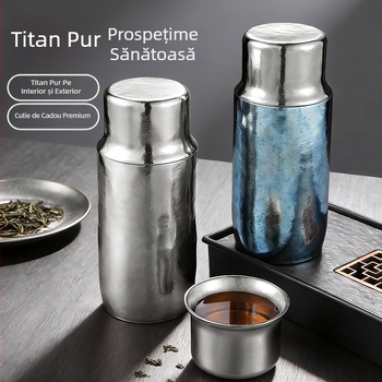 Cană magnet din titan pur, cu interior fără sudură, bază din titan în trei straturi, cană izolată, 300 ml