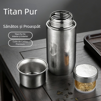 Cană magnet din titan pur, cu interior fără sudură, bază din titan în trei straturi, cană izolată, 300 ml
