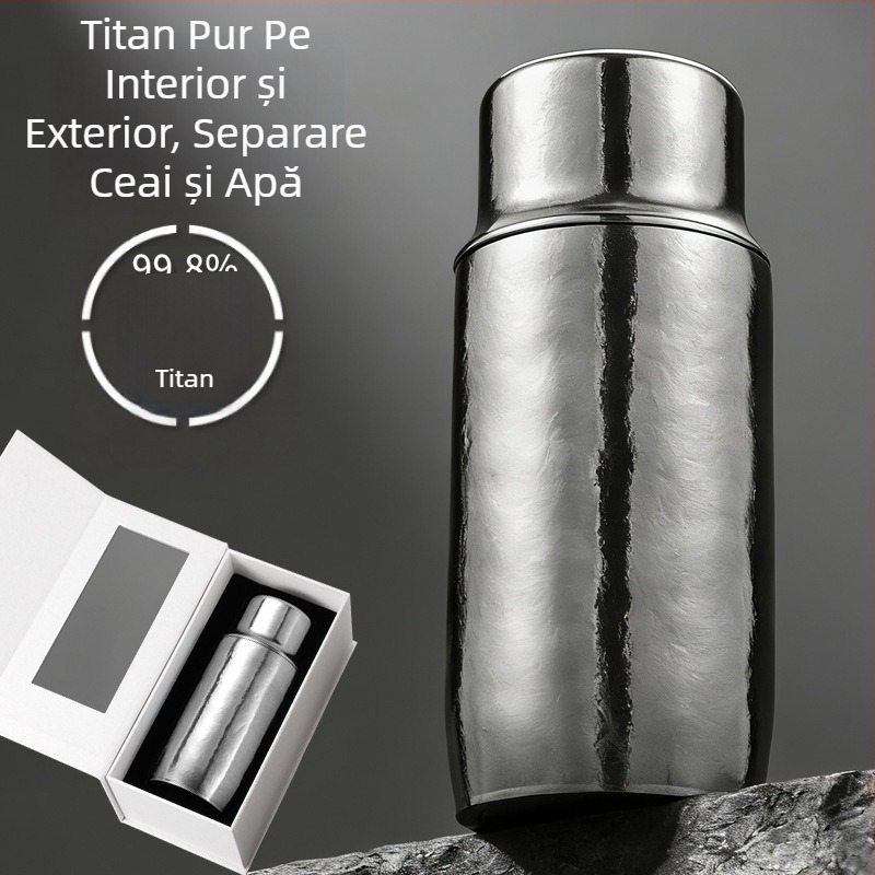 Cană magnet din titan pur, cu interior fără sudură, bază din titan în trei straturi, cană izolată, 300 ml