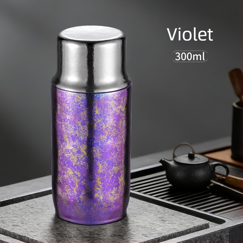 Cană magnet din titan pur, cu interior fără sudură, bază din titan în trei straturi, cană izolată, 300 ml
