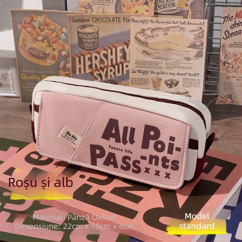 Penar în stil american retro, cu capacitate mare, design unic, potrivit pentru elevi de gimnaziu și liceu