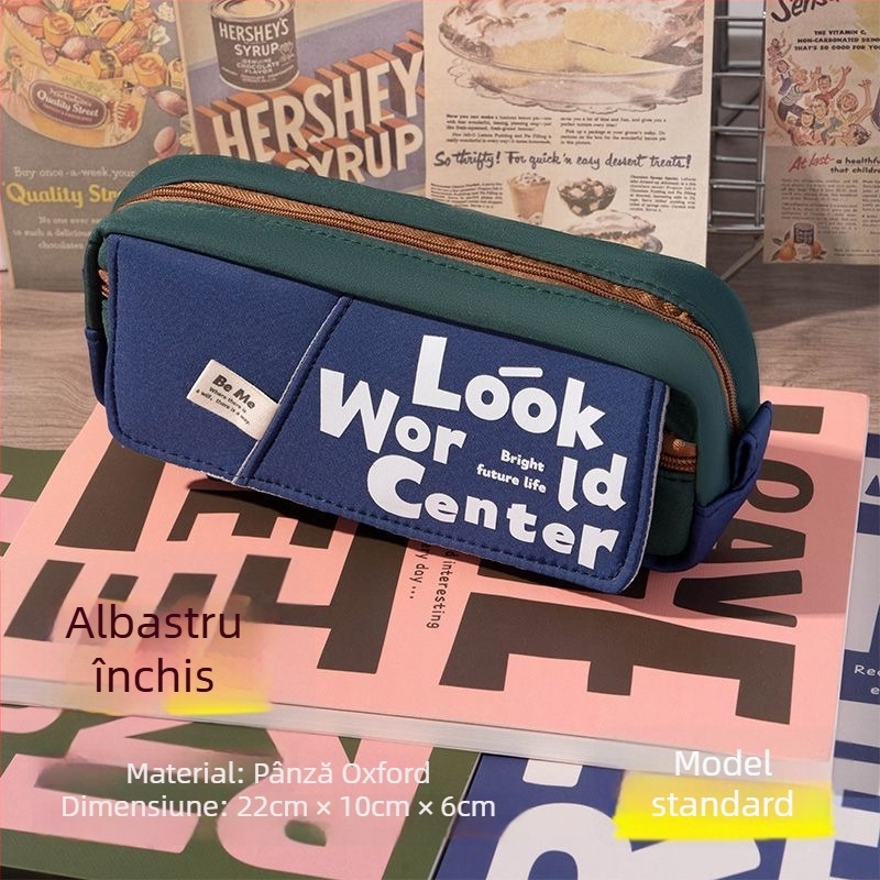 Penar în stil american retro, cu capacitate mare, design unic, potrivit pentru elevi de gimnaziu și liceu