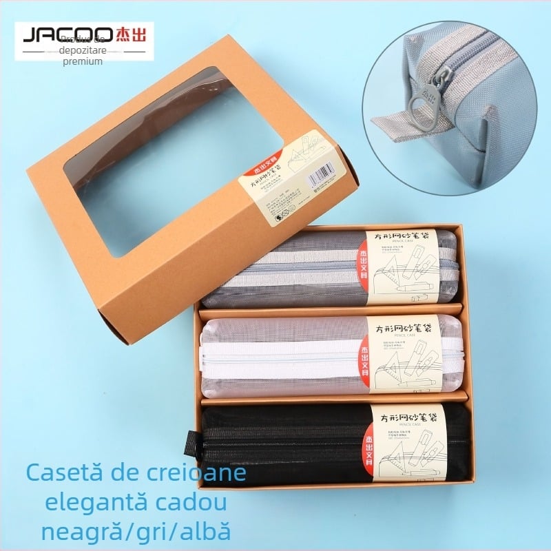 Outstanding Penar transparent din plasă de nylon, în cutie cadou, stil minimalist pentru elevi, calitate superioară
