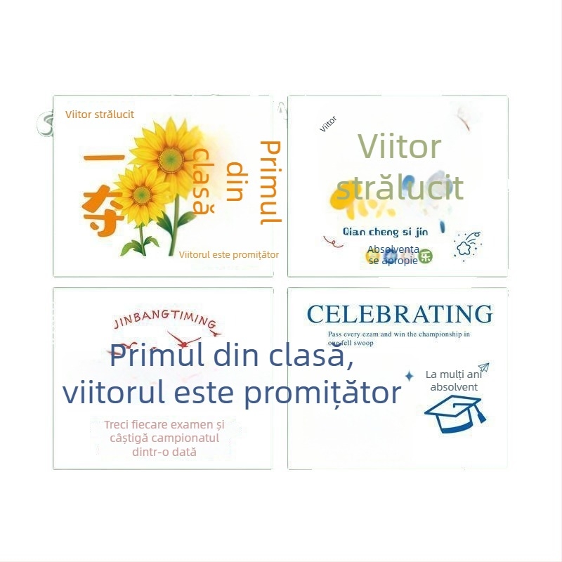 Card de felicitare pentru succes la examene și absolvire, cu urări pentru un viitor strălucit