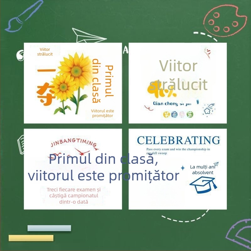 Card de felicitare pentru succes la examene și absolvire, cu urări pentru un viitor strălucit