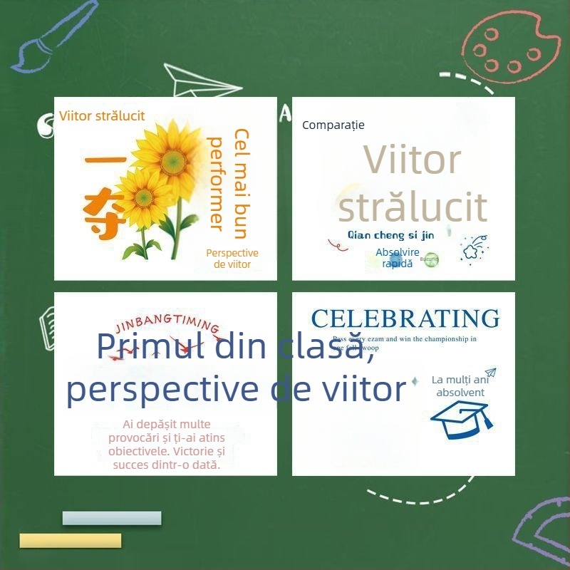 Card de felicitare pentru succes la examene și absolvire, cu urări pentru un viitor strălucit