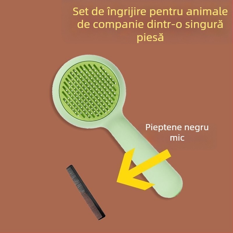 Set de îngrijire a pisicilor: pieptene pentru păr căzut, foarfecă pentru unghii, pieptene anti purici, mănuși de îngrijire și perie de păr
