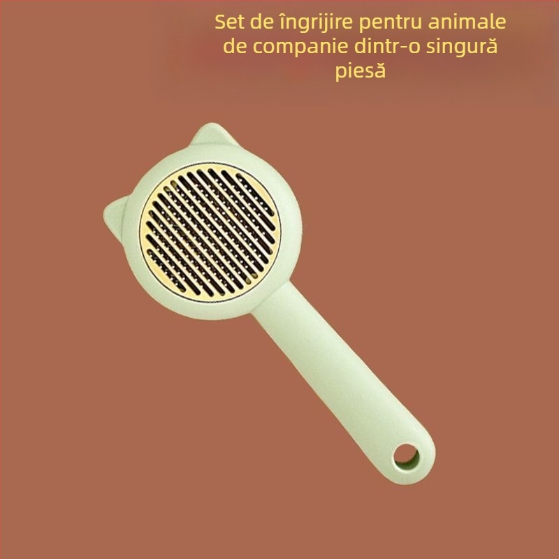 Set de îngrijire a pisicilor: pieptene pentru păr căzut, foarfecă pentru unghii, pieptene anti purici, mănuși de îngrijire și perie de păr