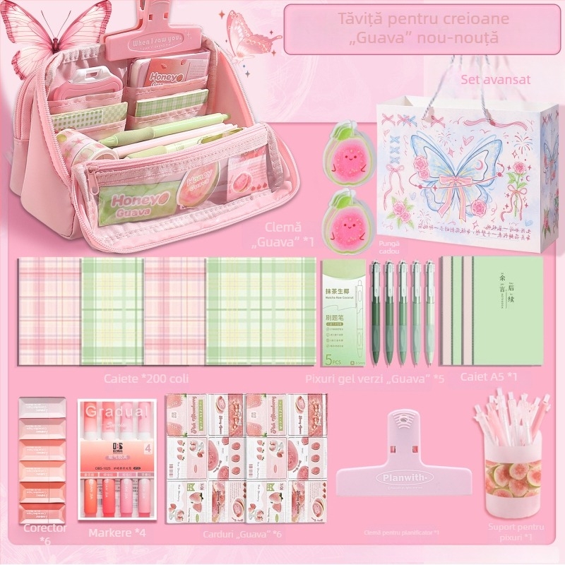 Husă de creioane pliabilă, transparentă, cu capacitate mare, pentru elevi de gimnaziu, design unic
