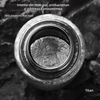 Cană termică din titan pur, cu pereți dubli, capac magnetic, ceașcă de infuzare a ceaiului din titan, cutie cadou cu separare ceai-apă