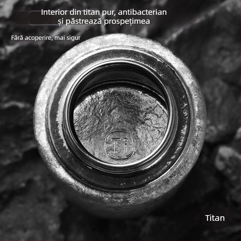 Cană termică din titan pur, cu pereți dubli, capac magnetic, ceașcă de infuzare a ceaiului din titan, cutie cadou cu separare ceai-apă