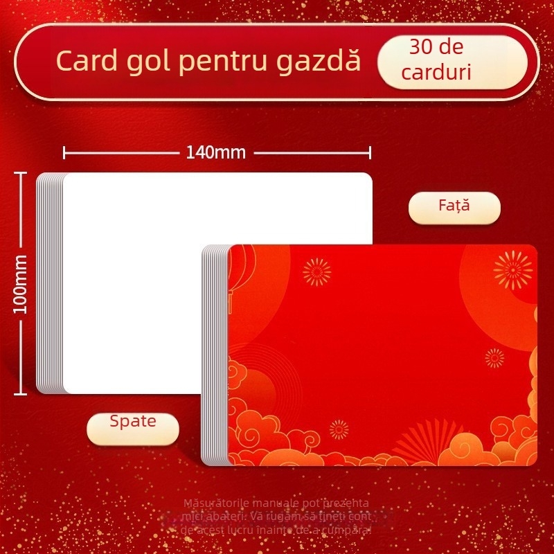 Carduri premium pentru prezentatori, goale și scrise, pentru întâlniri anuale ale companiei, carduri roșii rigide, carduri groase de îndrumare
