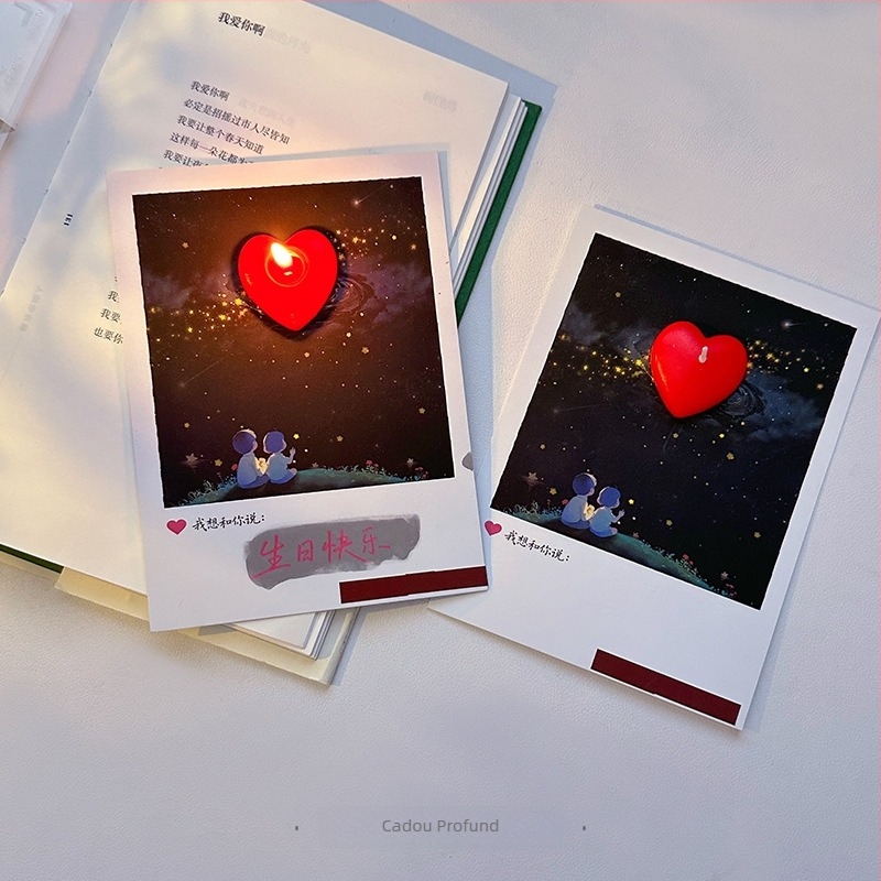Felicitare pliantă lucrată manual, cu un mesaj ascuns pe hârtie cu efect de apă, potrivită pentru ziua de naștere și Ziua Îndrăgostiților, cadou romantic pentru iubită.