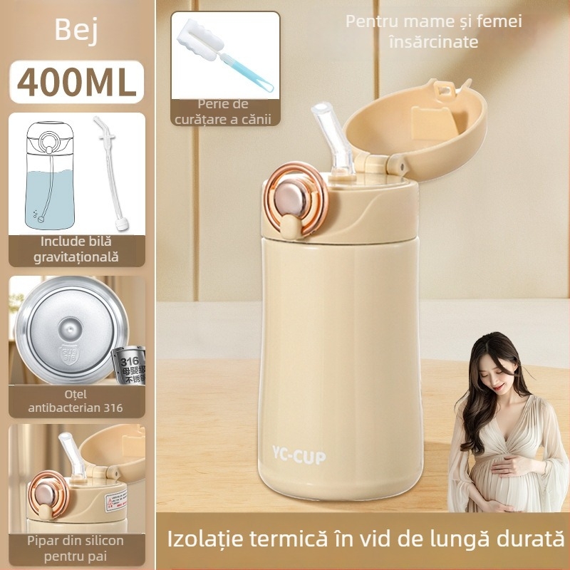 Cupe din oțel inoxidabil 316 cu bilă gravitațională, izolat termic, pentru gravide și adulți, prevenire a înecării