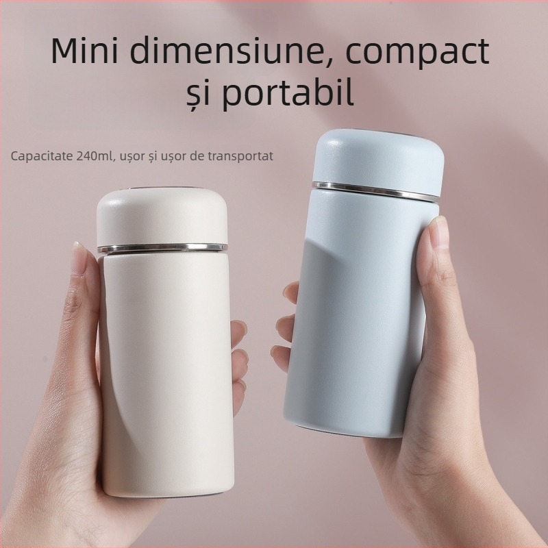 Cană portabilă mini din oțel inoxidabil 316, cu compartiment pentru ceai, izolat, cadou elegant.