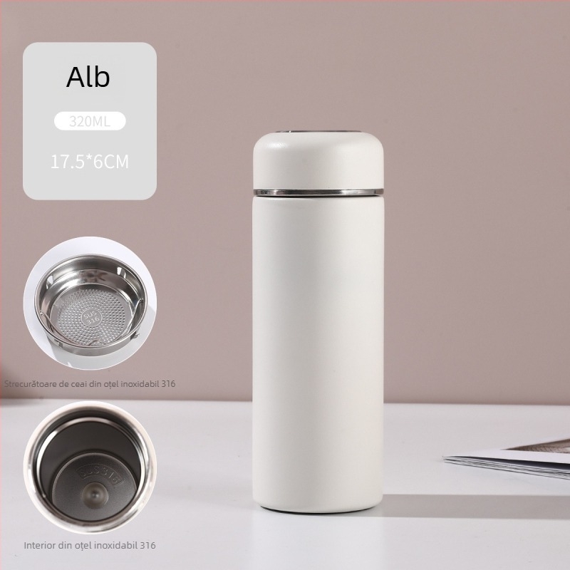 Cană portabilă mini din oțel inoxidabil 316, cu compartiment pentru ceai, izolat, cadou elegant.