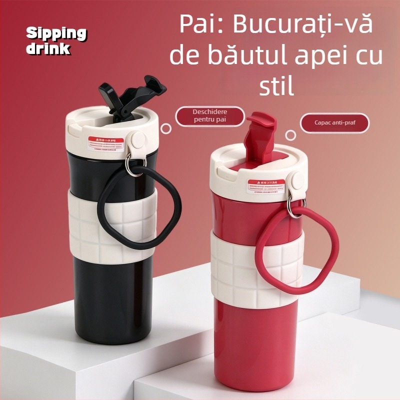Cana izolată din oțel inoxidabil 304 pentru femei, capacitate mare, portabilă pentru activități în aer liber