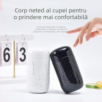 Termos din oțel inoxidabil 304, mini, cu design cer înstelat, portabil, pentru eleve