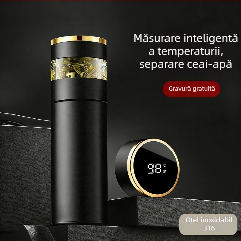 Termos izolant cu capacitate mare, interior din oțel inoxidabil 316, separare ceai-apă, pentru femei și bărbați, pentru utilizare în mașină, cadou, personalizare prin gravură cu laser, serigrafie sau imprimare 3D