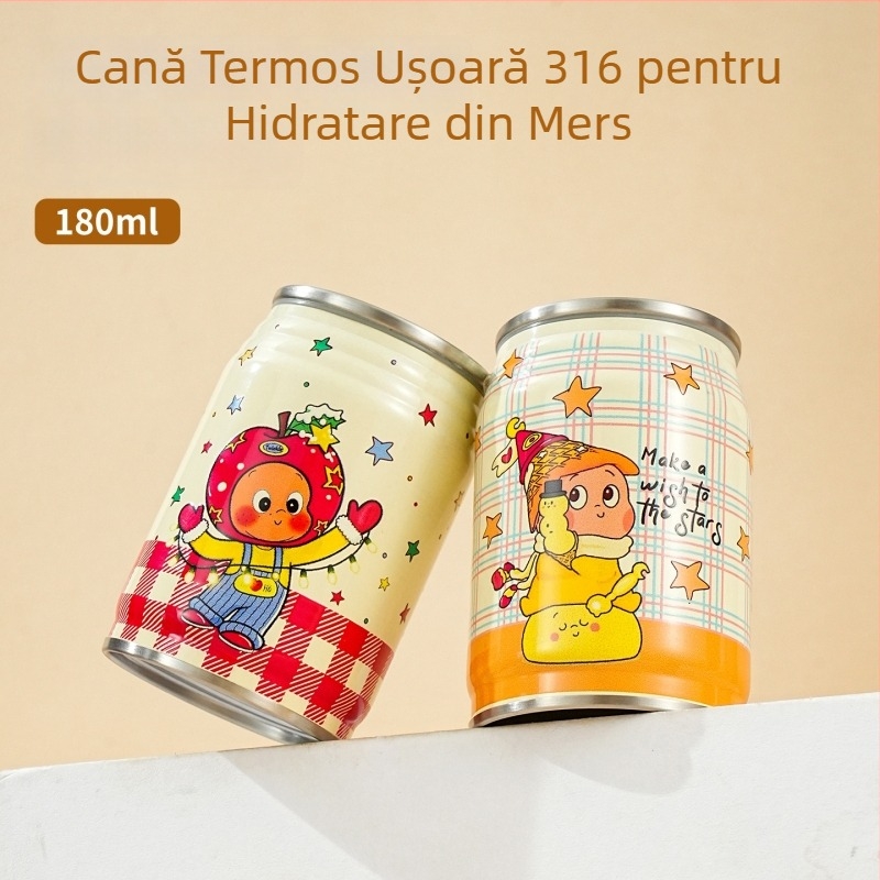 Star People 316 oțel inoxidabil izolat termic, cu pereți dubli, cană mini portabilă de buzunar pentru uz casnic