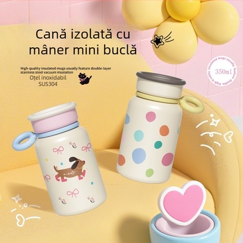 Termos pentru copii din oțel inoxidabil, design desen animat, izolație vid, sticlă de apă portabilă pentru școală și sport