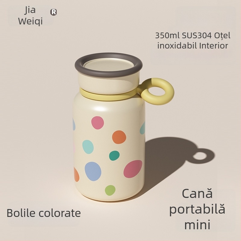 Termos pentru copii din oțel inoxidabil, design desen animat, izolație vid, sticlă de apă portabilă pentru școală și sport