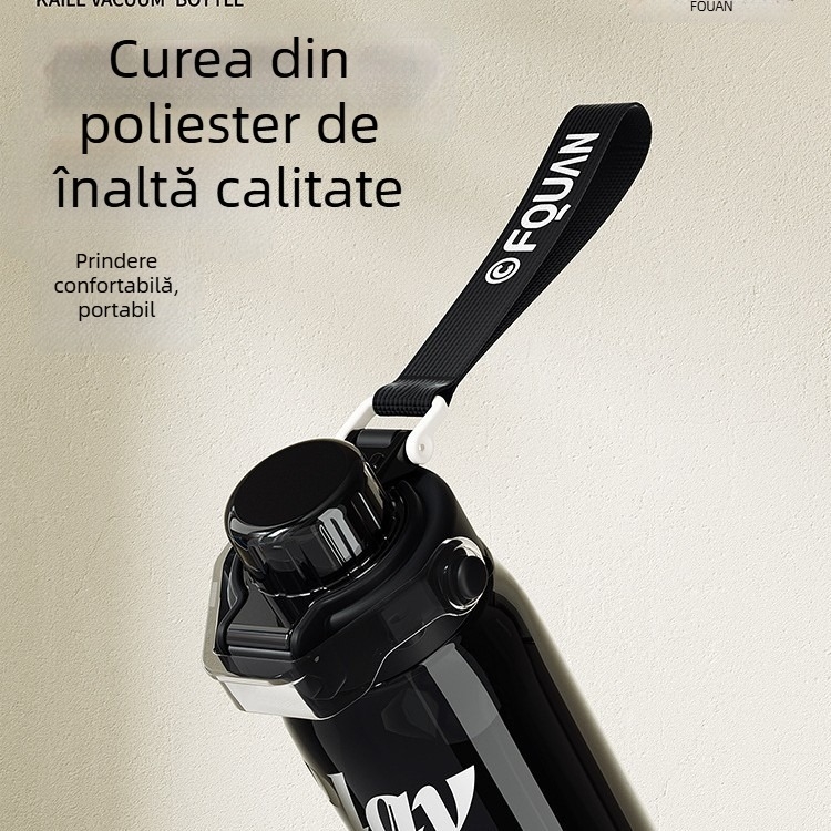 Fuquan Kaile Termos cu pai, interior din 316 oțel inoxidabil, exterior din 304 oțel inoxidabil, portabil pentru călătorii, muncă și activități în aer liber